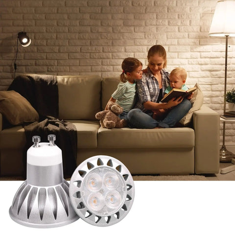 Dimmable GU10 LED Bulbs 5W 450 Lumens 4000K Natural White Easy Install 38 Degree Beam in cozy living room setting