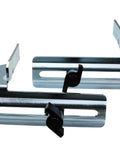 Professional Grade Crown Moulding Stops For Miter Saw, heavy duty metal design for precision vertical cuts, includes two pieces.