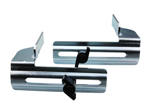 Professional Grade Crown Moulding Stops For Miter Saw, heavy duty metal design for precision vertical cuts, includes two pieces.