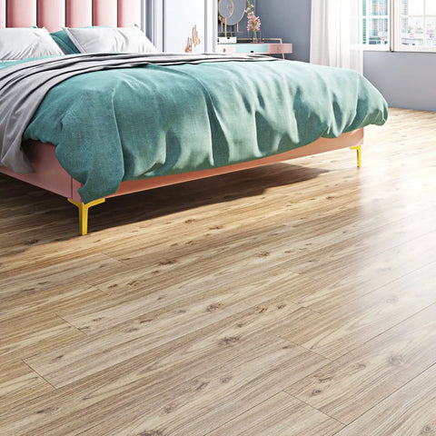 Bedroom with Wood Look Peel And Stick Vinyl Plank Flooring 6x36 Inches, Waterproof Self Adhesive Tiles, modern decor