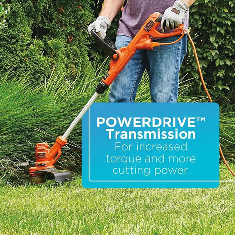 Person using 2 In 1 Weed Wacker And Edger With Wheel Guide, 14 Inch Electric Trimmer, 6.5 Amp Power, lightweight for lawn care
