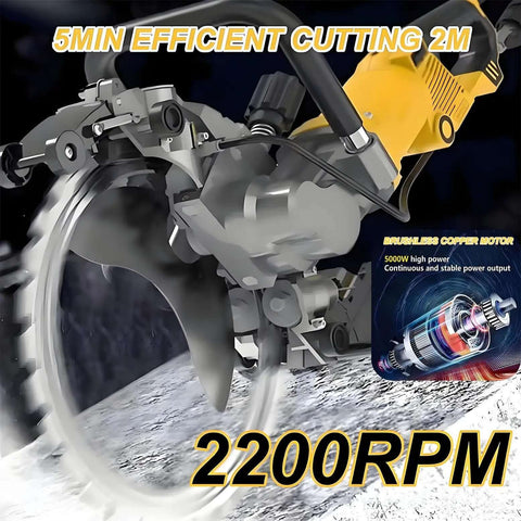 Heavy Duty Beast Mode Brushless Electric Concrete Saw Wall Chaser Ring Cutter With Diamond Blade cutting reinforced concrete.