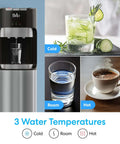 Bottom Load Water Dispenser For Five Gallon Bottles With Hot Cold And Room Temperature Water, Easy Lift Cabinet, LED Display