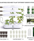 Diagram of Smart Soilless Indoor Garden System With 12 Pods Hydroponics Kit Grow Herbs Year Round With 24W Full Spectrum LED Lights.