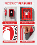 Set Of 15 Durable Vinyl Fire Extinguisher Inside Signs, 3x3 Inch, UV Resistant, Easy Peel And Apply, Fade-Resistant Safety Signage