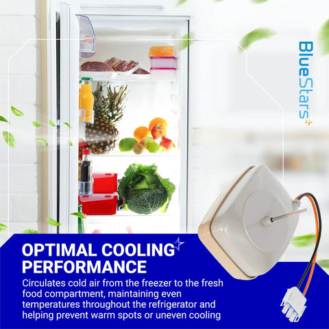 Refrigerator Evaporator Fan Motor Replacement For GE Hotpoint Fridges With 60 Hz 3W 115V Shaft in open fridge
