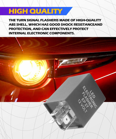 EP27 5 Pin LED Flasher Relay for Turn Signals No More Flicker, Hyper Flash Electronic Indicator near car taillight