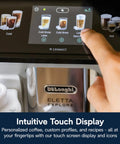 Explore Espresso Machine With Cold Brew And Milk Frother One Touch 50 Plus Drinks Built In Grinder Smartphone Compatible display