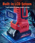 Holdwell S Pro 18V Electric Pipe Crimping Tool 24KN Brushless Motor with LCD screen showing battery level and count.