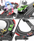 3 In 1 Slot Car Race Track Set With 4 High Speed Cars Includes Circular Overpass And Flash Tracks 1 To 43 Scale Remote Control Racing Easy Build Auto Lap Counter Perfect Gift For Adults And Kids 6 7 8 9 10 12 Year Olds Fam Friendly Fun viewed from multiple angles