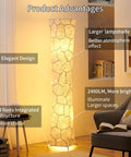 52 Inch Dimmable Floor Lamp With Twin 12W LED Bulbs Delivering 2400 Lumens, Adjustable Brightness, Marble Fabric Shade