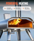 12 Inch Dual Fuel Outdoor Pizza Oven Portable Pellet And Gas Fueled Wood Fired Pizza Maker with Stone No Tools Needed