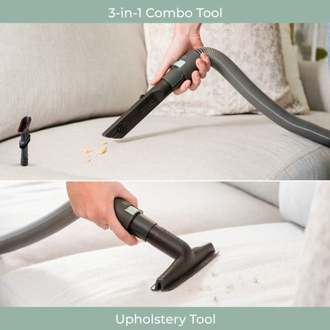 3-in-1 Combo Tool for Lightweight Bagless Upright Vacuum with Massive Dust Cup, perfect for cleaning upholstery and removing debris.