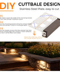 6 Pack 4 Inch Low Voltage Paver Lights For Outdoor Steps And Retaining Walls Easy Cuttable Design 12V 15VAC DC IP65 Waterproof
