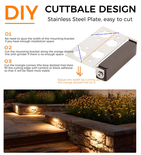 6 Pack 4 Inch Low Voltage Paver Lights For Outdoor Steps And Retaining Walls Easy Cuttable Design 12V 15VAC DC IP65 Waterproof