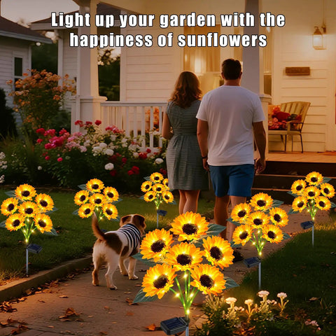 Solar Garden Lights Floral LED Outdoor Decor Waterproof Backyard Party Accent Lights For Yard Pathway And Flower Beds, Easy Setup, Energy Saving Nighttime Vibes in garden