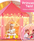 Princess Castle Tent For Girls With Star Lights Large Indoor Outdoor Playhouse Private Hideaway For Kids 55 Inch By 53 Inch
