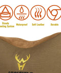 Close-up of Range Ready Front And Rear Shooting Rest Bags Set Unfilled 900D Oxford Sandbags showing water droplets on khaki material