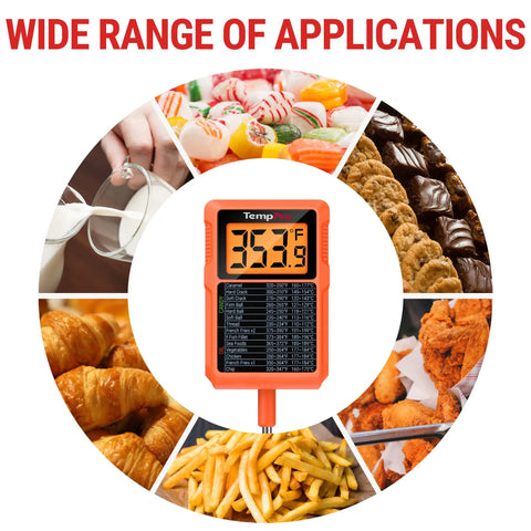 Waterproof Digital Candy Thermometer With 10 Inch Probe And Pot Clip Instant Read Meat Thermometer for diverse cooking