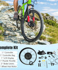 Cyclist using 1500W Front Wheel Hub Motor Conversion Kit For 26 Inch By 4 Inch E Bike DC 48V Electric Bicycle Conversion Kit