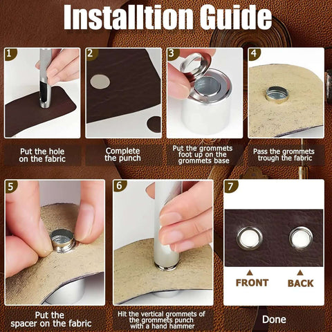 Installation guide for Eyelet Hole Punch Die Tool For Leather Craft And DIY Projects 3mm Grommet Setter With Base