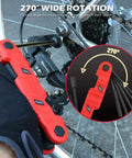Your Go To 11 Piece Folding Hex Key Set SAE Three Thirty Seconds To One Half Inch Heavy Duty Allen Wrench Set Portable Red Perfect For Archery Bike Repair Furniture Assembly And Everyday Home Maintenance in use on bike gears