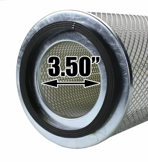 Heavy Duty Dust Collector Filter For Sandblast Cabinets Model 110 And 260 Replacement, showing 3.5" inner diameter