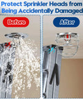Before and after showing Six Pack Chrome Plated Fire Sprinkler Head Guard Cages for 1/2 recessed drywall sprinklers.