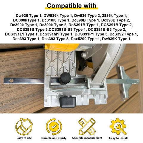 Precision Replacement Circular Saw Fence And Trim Saw Guide For Smooth Straight Cuts Compatible With Dc390k Dw936 Dc300 Dc310 Models, detail of guide mechanism.
