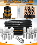 Hydraulic Hose Quarter Inch By Fifty Feet With Ten Pcs JIC Thirty Seven Degree Female And NPF Male Fittings, 4800 Psi