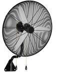 26 Inch High Velocity Wall Mount Fan With Dual Pull Cord, Heavy Duty Oscillating Industrial Fan Delivers Up To 9200 CFM