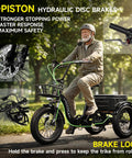 Beast Fat Tire Electric Tricycle For Adults With Three Wheel Ebike, 750W Hub Motor Peak 1350W, 52V 25Ah Removable Battery, 50 Mile Range, 7 Speed, 4 Piston Hydraulic Brakes, Cargo Rack, Black Build adult rider with 4-piston disc brakes
