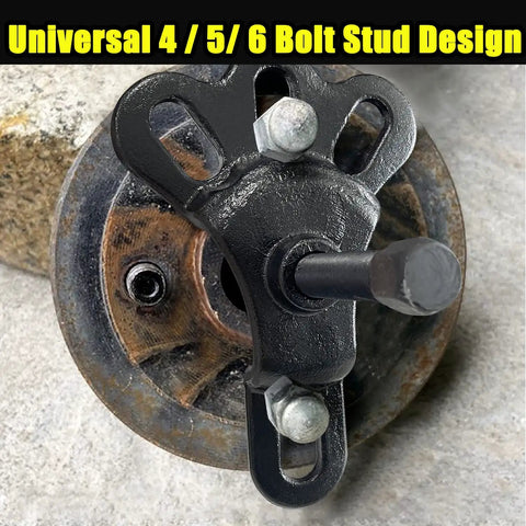 Close-up of Pro Grade Universal Front Wheel Bearing Puller and Rear Axle Puller Kit showing flange type hub remover with forcing bolts.