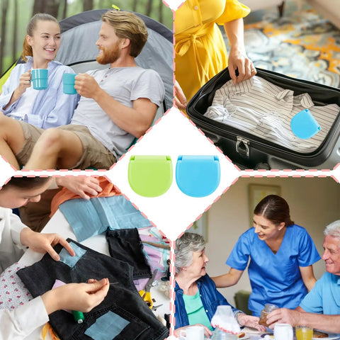 20 Pack Mini Travel Sewing Kit Set For On The Go Repairs With Scissors Needles Thread Spools And Emergency Fix Essentials In Durable Blue And Green Case