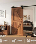 Heavy Duty Bypass Barn Door Hardware Kit with Antique Rollers showcasing smooth sliding on 6 Ft single track in home setting