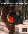 Explorer 1000 V2 Portable Power Station 1070Wh LiFePO4 Battery being carried outdoors, showing 23.8 lbs weight