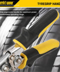Hurricane 6-inch sheet metal hand seamer with yellow and black TyGrip ergonomic handle.