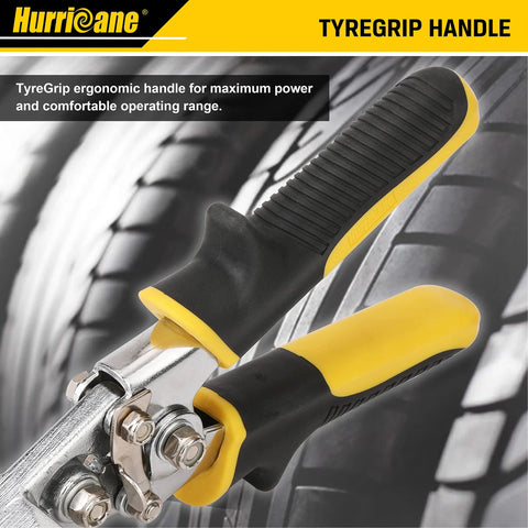Hurricane 6-inch sheet metal hand seamer with yellow and black TyGrip ergonomic handle.