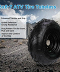 Go Kart Tire With Rim 16x8-7 Replacement For Coolster 110cc 125cc 150cc ATVs All Terrain Wheel displayed on rocky terrain