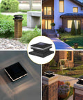 Outdoor No Fuss Post Cap Lights For 4x4 And 6x6 Wooden Posts Waterproof Fence Deck Or Patio Lighting 4 Pack Solar Powered 15 Lumen LEDs