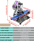 Automatic Flat Labeling Machine With High Speed Printer Desktop Conveyor Labeler Touchscreen Control 110V dimensions and features.