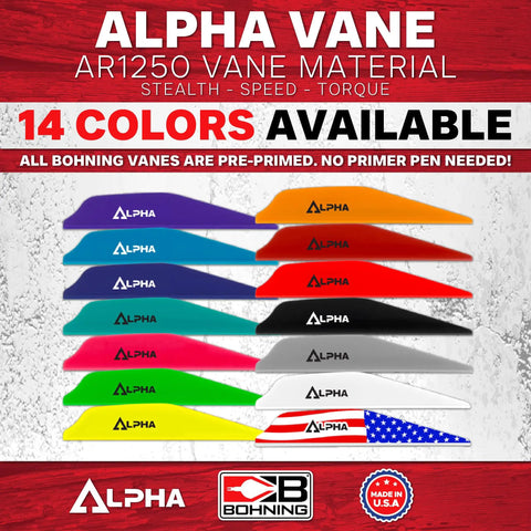 Alpha Vane AR1250 Vane Material display, 14 colors, for AR 1250 Vane 2.8 Inch White 36 Pack Delivers Stealth Speed And Torque