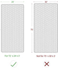 Memory Foam Camping Pad 3 Inch Thick Soft Sleeping Pad With Waterproof Cover Roll Up Cot Pad size comparison 72x24x3 vs 75x30x3