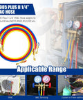 Upgrade 29985 Plus II One Quarter Inch HVAC Hose With Ball Valve For Refrigeration, Flare Fittings, R410A Use, Multicolor