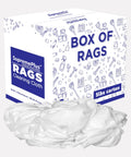 Recycled White Cleaning Rags Bulk 5 Lb Box Lint Free Cotton Cloths for Auto Shop Manufacturing and Janitorial Use