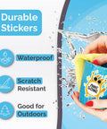 Premium printable glossy white vinyl sticker paper for inkjet and laser printers, 32 sheets, waterproof.