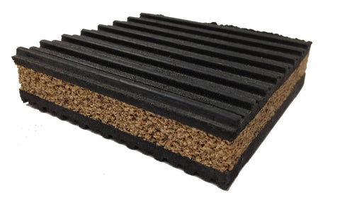 Beefy Heavy Duty 4 Pack Anti Vibration Pads Rubber Cork Isolation Pads for Air Compressors HVAC with Ribbed Design