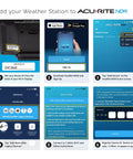 Setup process instructions for connecting Iris Wireless Weather Station With Hd Direct To Wifi Display to AcuRite app.