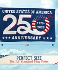 Patriotic Outdoor Flag Commemorating the USA 250th Anniversary With God Bless America and Liberty Symbols, Double Sided 3x5 ft Yard Flag for Outside Use, Home Yard Garden Decor Banner, Perfect 4th of July Gift for Men and Women