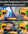 Infrared No Contact Temperature Gun For Cooking And DIY Laser Thermometer For Grilling Fryers Candy Making And Pool Spa Care Reads Surface Temps From Minus 58 To 986 Degrees Fahrenheit Not For Human Or Animal Use, orange handheld
